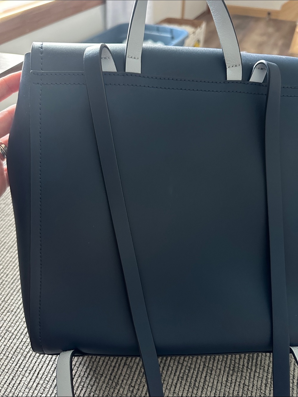kate spade navy blue leather backpack - Picture 10 of 12